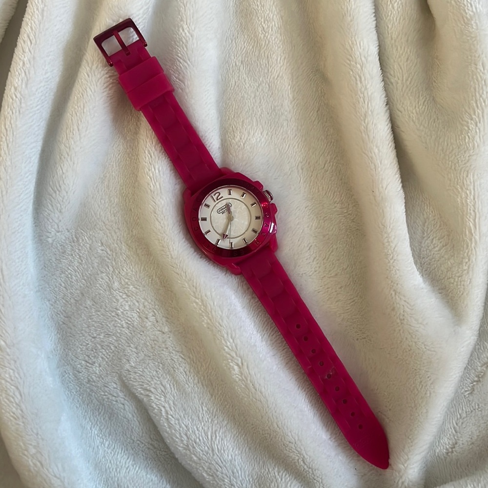 Authentic Pink Coach Watch Rubber Strap